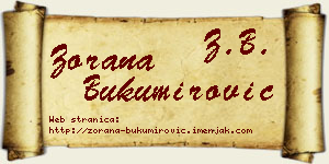 Zorana Bukumirović vizit kartica